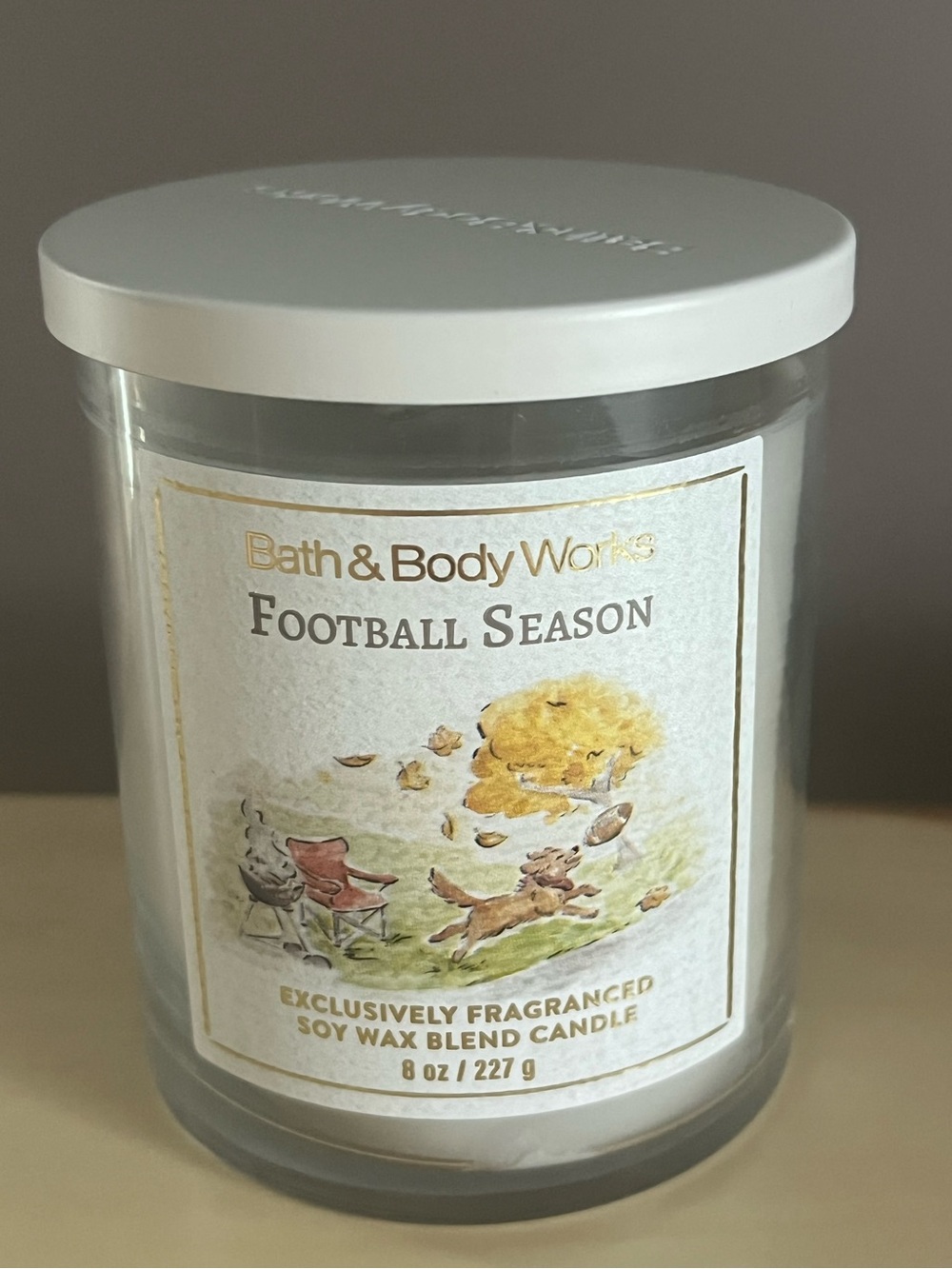 Bath & Body Works Football Season Single Wick Soy Wax Blend 8 Oz. Candl